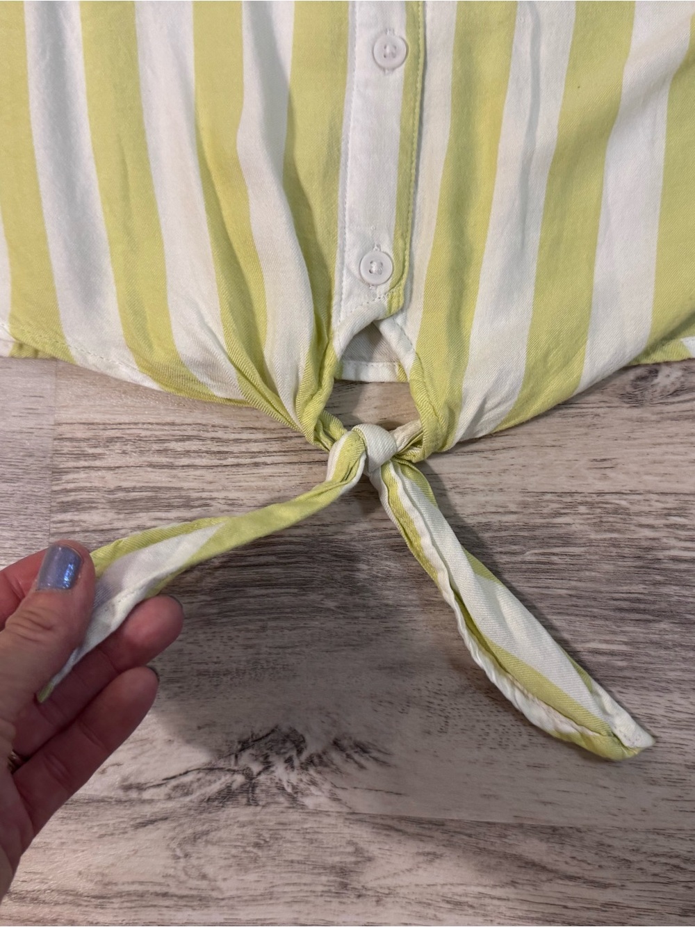 beachlunchlounge Yellow/Lime & White Striped Shirt - Picture 2 of 6